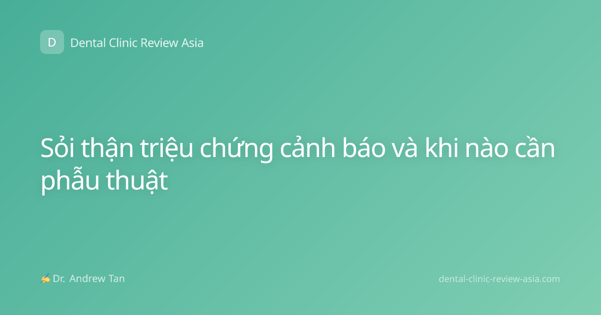 Sỏi thận triệu chứng cảnh báo và khi nào cần phẫu thuật